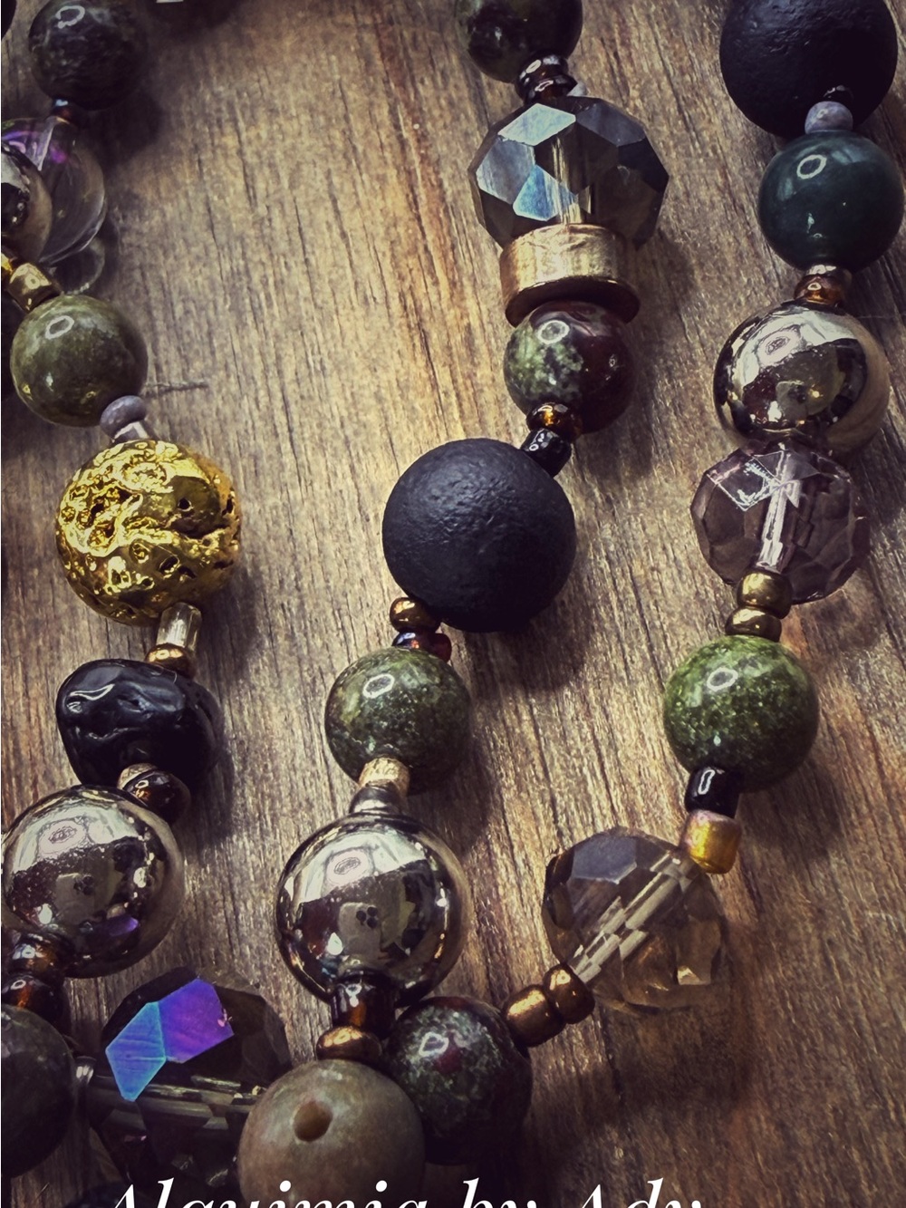 Fall essentials + OLIVE GREEN AGATES bracelet DUO - Picture 7 of 9